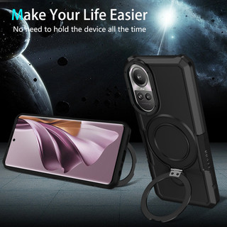 Dành cho OPPO Reno 10 5G / 10 Pro 5G Ốp điện thoại có giá đỡ vòng PC cứng Mặt sau TPU mềm Edge Bảo vệ chống rơi cấp quân sự Vỏ mỏng chống sốc