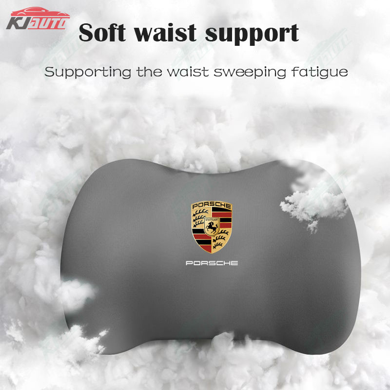 【 Gối tựa đầu & thắt lưng 】 Porsche Giảm mệt mỏi - Bảo vệ cổ và vai - Lõi xốp nhớ - Đồng hành lái xe tối ưu cho Carrera Gts Turbo Macan Cayenne Cayman 718 Boxster