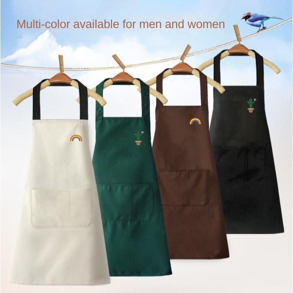 Tạp dề SUNKISSD, Khăn lau nhà bếp chống thấm nước PVC, có thể lau tay không tay Nail Art Cafe Workwear