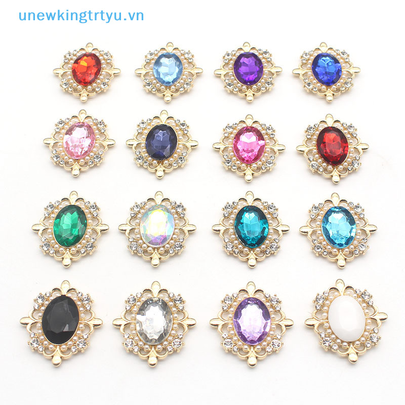 Unewtyu 29 * 32mm Hợp Kim Tinh Tế Kim Cương Giả Khóa Nơ Phụ Kiện Tóc Chất Liệu Phụ Kiện Đám Cưới Lời Mời Trang Trí VN