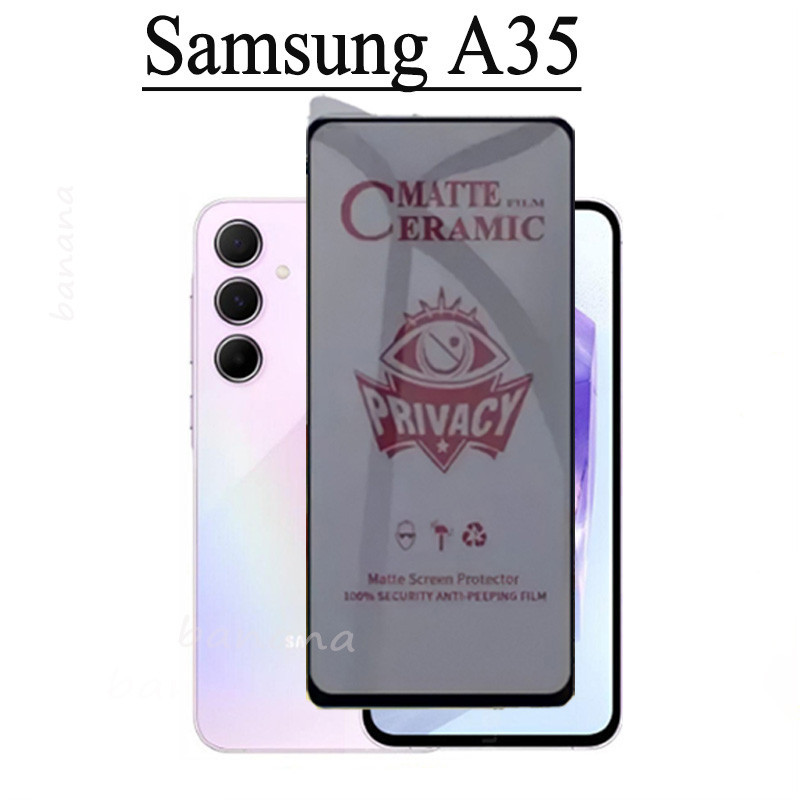 Ốp Điện Thoại Chống Sốc 3 Trong 1 Samsung A35 5G Cho Samsung A55 5G A15 A05 A05S Chống Gián Điệp Mềm Gốm Mờ Riêng Tư Kính Cường Lực