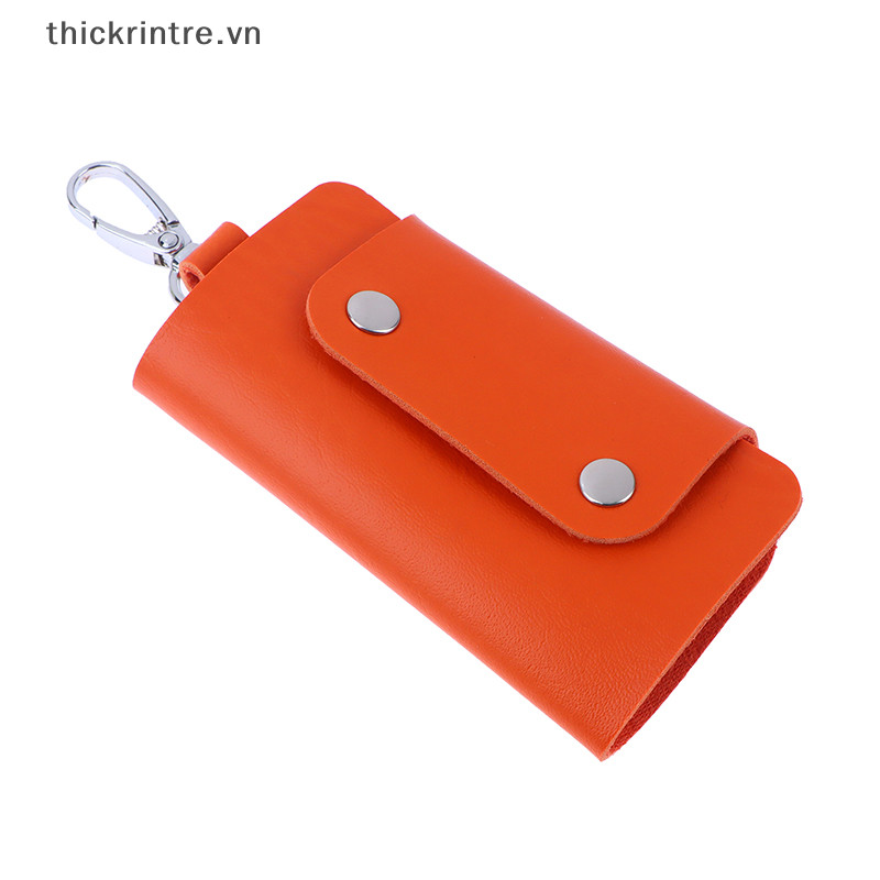THI 1Pc Da Di Động Chủ Hộ Gia Đình Giữ Chìa Khóa Ô Tô Túi Unisex Ví Bao Đơn Giản Màu Trơn Túi Bảo Quản VN
