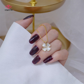 Hwetr May Mắn Bốn Cỏ Ba Lá Vòng Cổ Dành Cho Nữ Opal Hoa Mặt Dây Chuyền Vòng Cổ Thời Trang Xương Đòn Dây Chuyền Choker Cưới Trang Sức Quà Tặng Mới