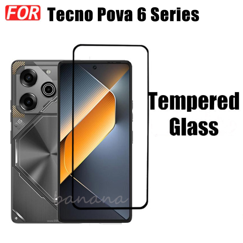 Ốp điện thoại di động chống rơi Tecno Pova 6 5G cho Tecno Pova 6 pro Spark 20 Pro 20C Go 2024 2023 Pova 5 Pro Phim kính cường lực + Phim ống kính