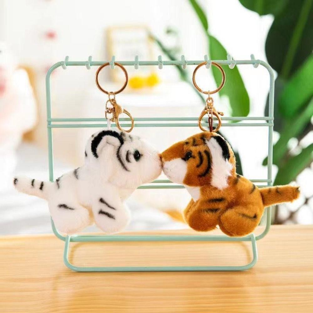 HOBBYIN Hổ Chìa Khóa Nhẫn, Thú Nhồi Bông Ngộ nghĩnh Hổ Sang Trọng Móc Khóa, Hoạt Hình Mềm Mại Dễ Thương Sang Trọng Ví Treo Trang Trí Ba Lô