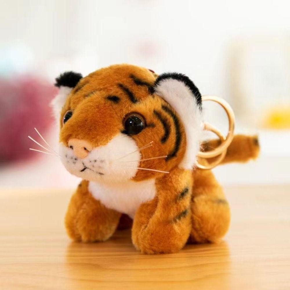 HOBBYIN Hổ Chìa Khóa Nhẫn, Thú Nhồi Bông Ngộ nghĩnh Hổ Sang Trọng Móc Khóa, Hoạt Hình Mềm Mại Dễ Thương Sang Trọng Ví Treo Trang Trí Ba Lô