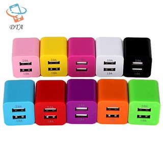 [Dta] Màu 2 Cổng USB Đầu Ra 5V Sạc Tường Cắm Du Lịch Điện Thoại VN