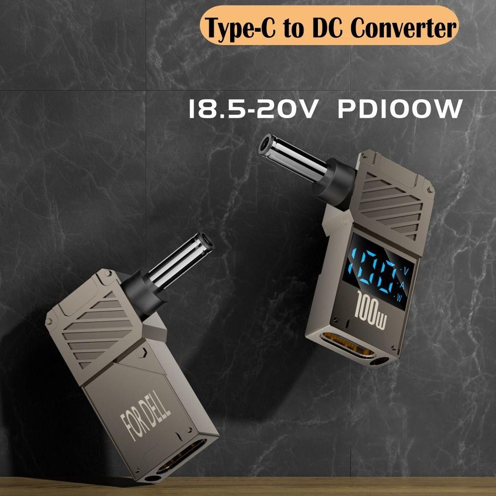 Bộ chuyển đổi SUNKISSD Type-C sang DC, Bộ chuyển đổi USB-C sang DC PD thông minh, Màn hình kỹ thuật số Sạc nhanh Đầu nối nguồn máy tính xách tay đa năng cho / / Dell