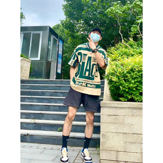 Áo thun nam GKSSS tay ngắn phong cách Hồng Kông cổ điển dáng rộng phong cách hip-hop in hình tay ngắn
