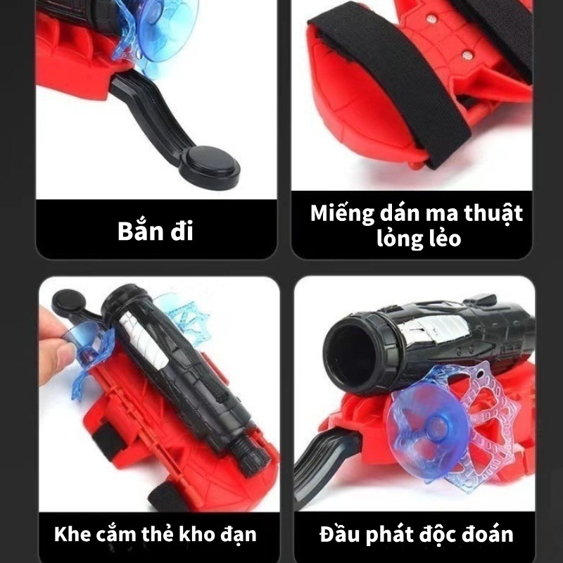 Đồ Chơi Găng Tay Người Nhện, Găng Tay Người Nhện Bắn Tơ Hóa Trang Thành Người Nhện Độc Đáo Cho Bé