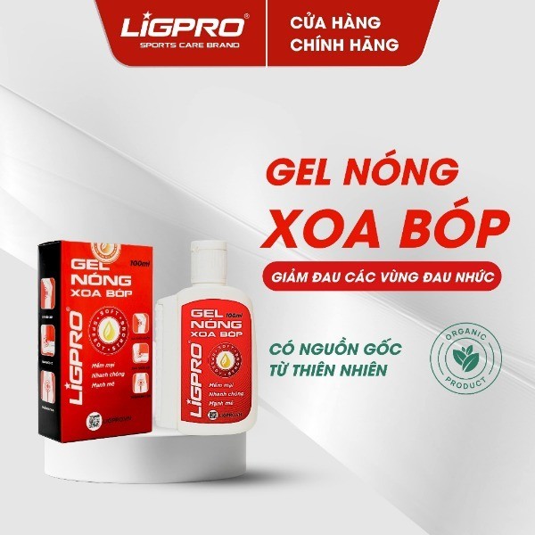 Gel nóng xoa bóp LIGPRO 100ml Dầu xoa bóp thảo dược thiên nhiên Thiết kế con lăn massasge thethaochinhhang
