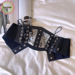 Safenh Thời Trang Co Giãn Ren Corset Thắt Lưng Nữ Bé Gái Co Giãn Rộng Cummerbunds Nữ Goth Punk Đầm Corset Thắt Lưng Quà Tặng VN