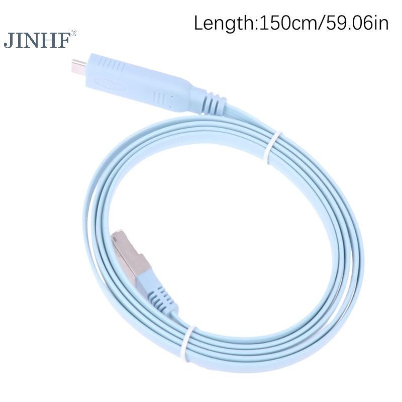 Cáp điều khiển JINHF 1.5m Usb C sang Rj45 Rs232 Bộ chuyển đổi nối tiếp cho bộ định tuyến Rj 45 Cáp dữ liệu Cáp điều khiển Type-C HOT