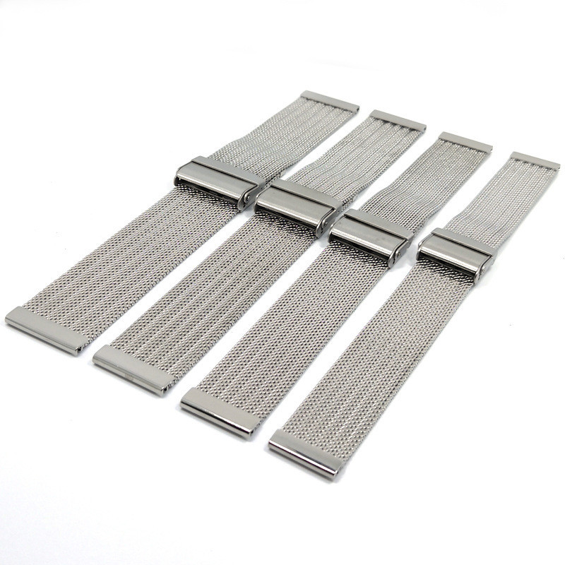 Dây Đồng Hồ Thay Thế Bằng Thép Không Gỉ Dạng Lưới Kích Thước 18mm 20mm 22mm 24mm