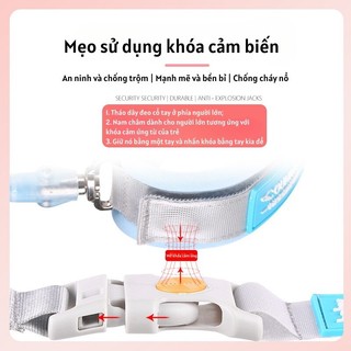 Dây dắt trẻ em đi dạo chống cắt  Myd.23 phản quang lõi thép có còi báo động, cảm biến dây dài 2M
