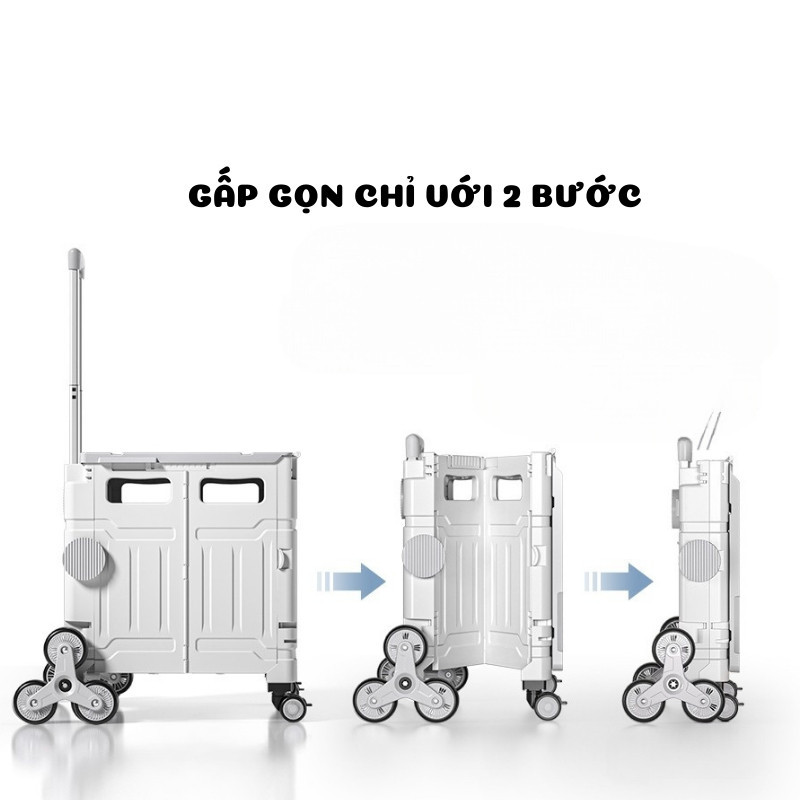 Xe Kéo Chở Đồ Siêu Thị Gấp Gọn Enoda Home, Xe Kéo Đồ Đi Dã Ngoại Có Bánh Xe, Tay Kéo Thu Gọn Tiện Ích XE001