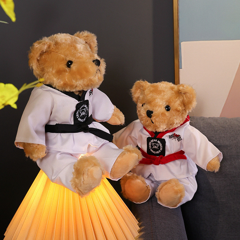Rytanda Gấu Nhồi Bông Taekwondo Dễ Thương Cho Bé Gấu Teddy Búp bê Gấu dễ thương Gối ôm cho trẻ em Quà sinh nhật Bạn gái Quà tặng Trang trí nhà