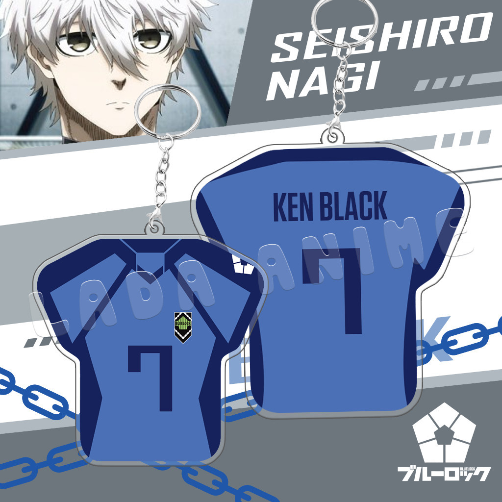 Móc Khóa Acrylic Anime Bóng Đá BLUELOCK Thay Tên Trên Áo Theo Yêu Cầu, Móc Khóa Mica BLUE LOCK In 2 Mặt Lada Anime