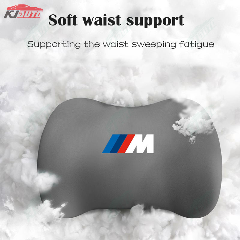 BMW M Gối tựa đầu & thắt lưng - Giảm mệt mỏi, bảo vệ cổ vai - Lõi xốp nhớ - Cho 3/5/X5/X3/X1/2/1/4 Series