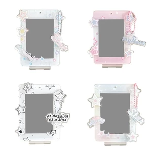 Mya Photocard Display Stand Card Tay áo Máy tính để bàn Trang trí Khung Acrylic Giá đỡ ảnh