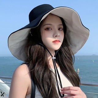 Mũ đi biển SERENE hai mặt gấp gọn, vành rộng chống nắng cho mùa xuân hè, phù hợp nam nữ