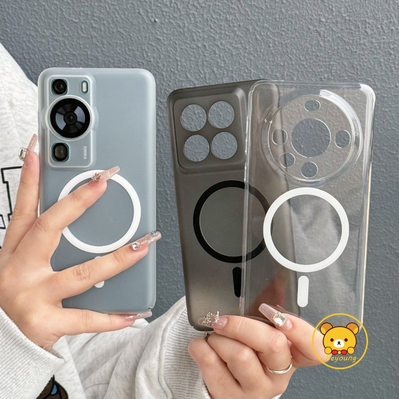 Ốp Điện Thoại Từ Tính Bao Gồm Tất Cả Cho Xiaomi 14 13 Pro 13T Pro 13 Ultra 12 12S 12X Mi 11 Ultra 10S Poco Poco F5 M4 Pro X4 GT X4 NFC F4 F3 Vỏ PC Trong Suốt Vỏ Cứng