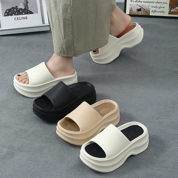 7cm dép bánh mì nữ đế cao dép cao dép lê nữ dép mang trong nhà giày đế cao