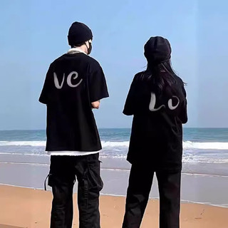 Áo thun ngắn tay nam nữ cotton cho cặp đôi in chữ Love thời trang mới