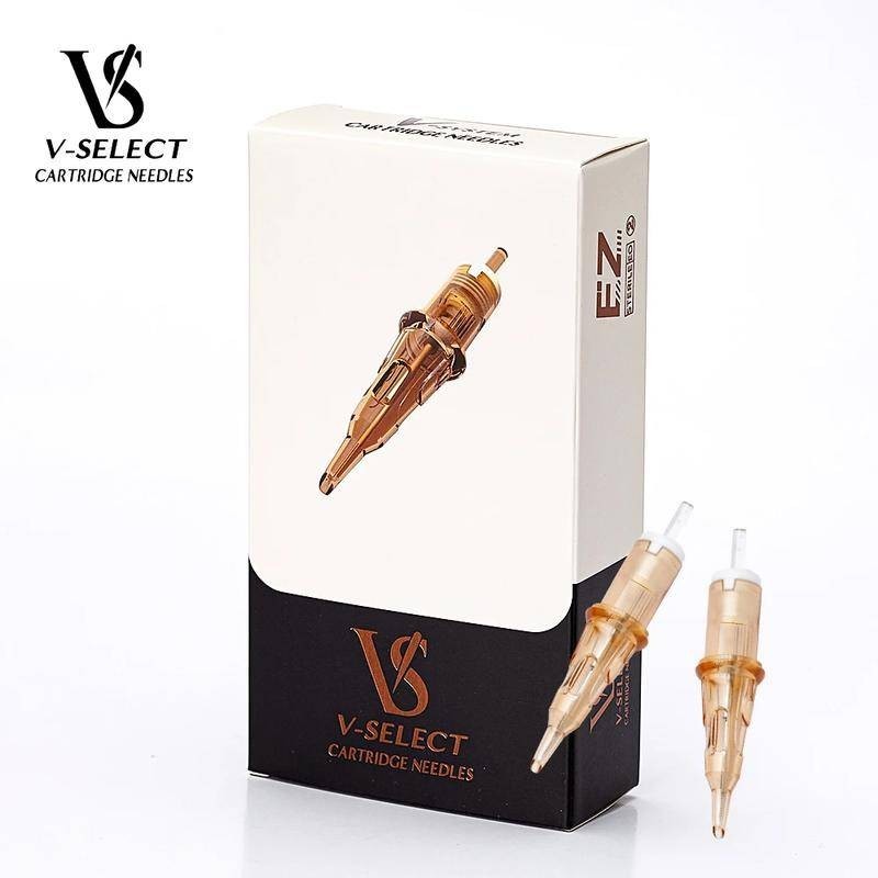 Ez V-select Tattoo Cartridge Kim xăm #08 0,25mm #06 Phụ kiện hình xăm Makup vĩnh viễn bằng vải lót tròn 0,18mm20 Cái / hộp