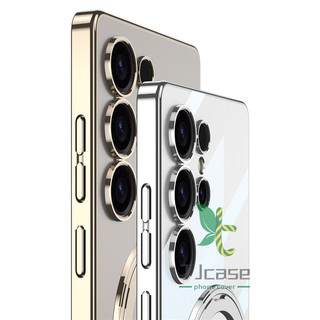 Vỏ bọc giá đỡ xoay bằng pha lê mạ từ tính Vỏ sạc không dây Samsung S25 Ultra Plus