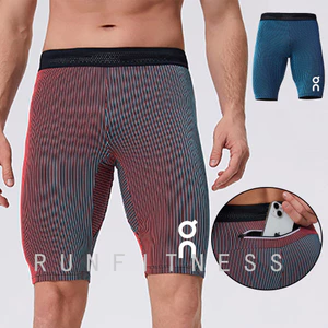 Marathon Nén Quần Short Nhanh Khô Chạy Thể Dục Quần Legging Thể Hình Quần Thể Thao Nam Có Túi Thắt Lưng