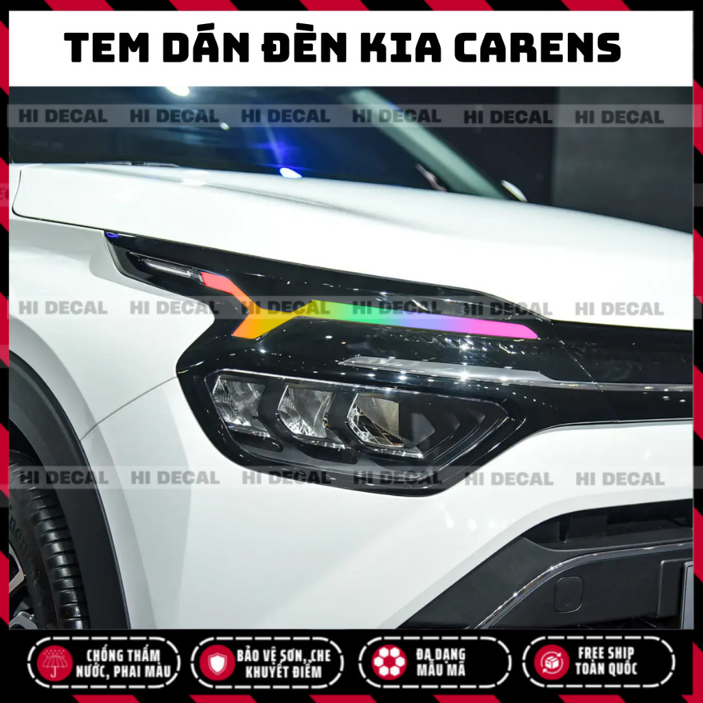 Tem đèn Carens, tem decal dán đèn xe Carens trang trí xe chống nước, bền màu