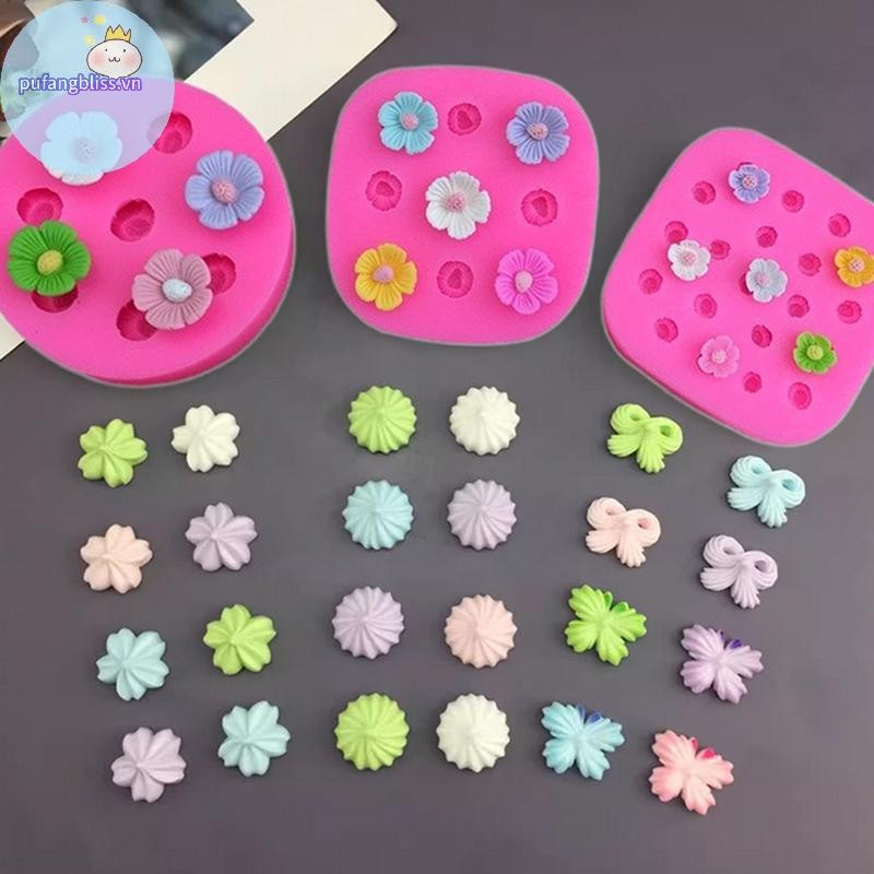 Pufangbliss Hoa Camellia Khuôn Silicon Khuôn Nướng Bánh Kẹo Trang Trí Bánh Dụng Cụ Hình Nhựa Đất Sét Sô Cô La Khuôn Nướng Bánh VN
