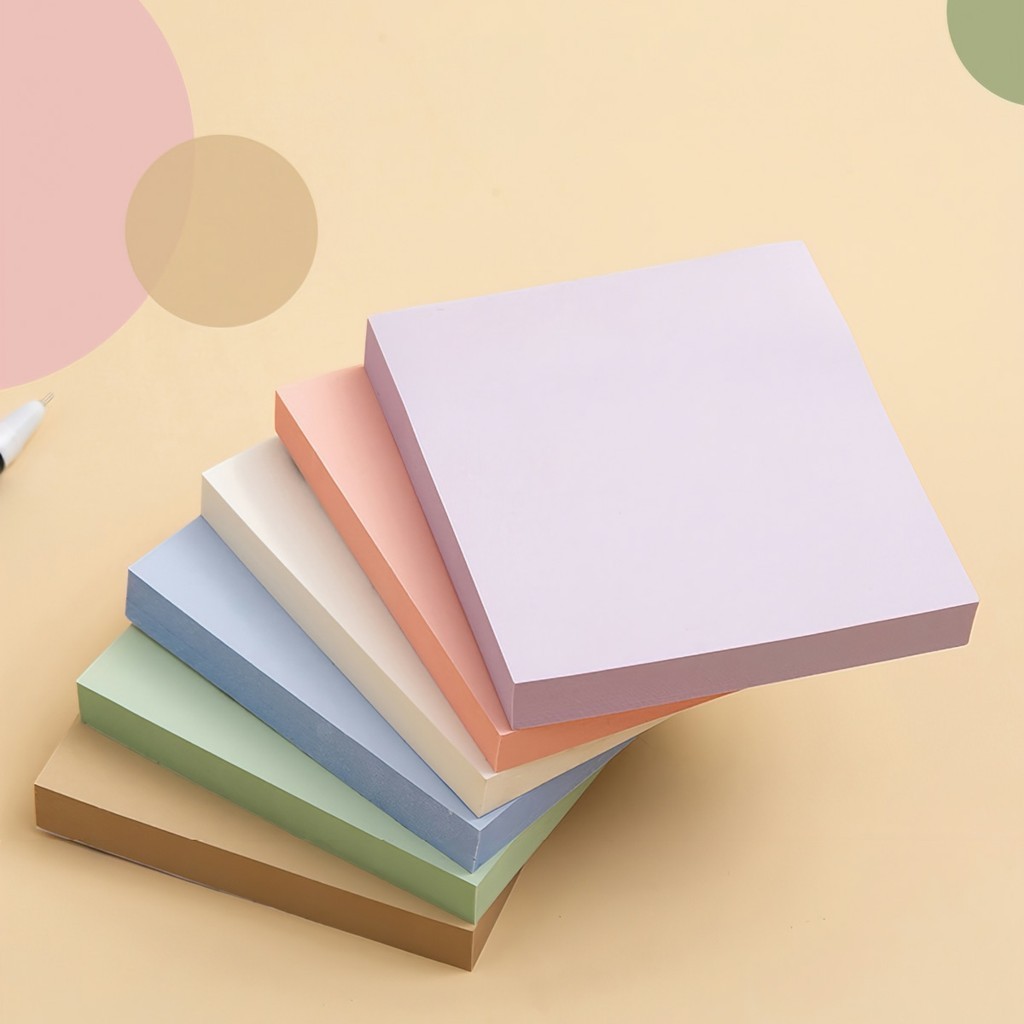 Tập 100 tờ giấy note ghi chú dày mịn Sticky Note, 76*76mm/76*50mm/76*100mm - FETA