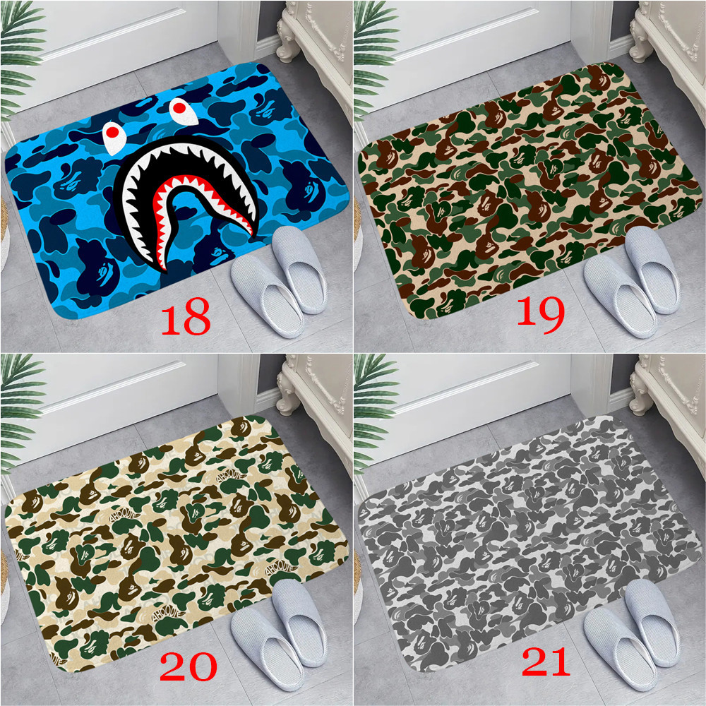 Bape Thảm lót cửa chùi chân Chống Trượt Họa Tiết Rằn Ri Kích Thước 60 X 40Cm