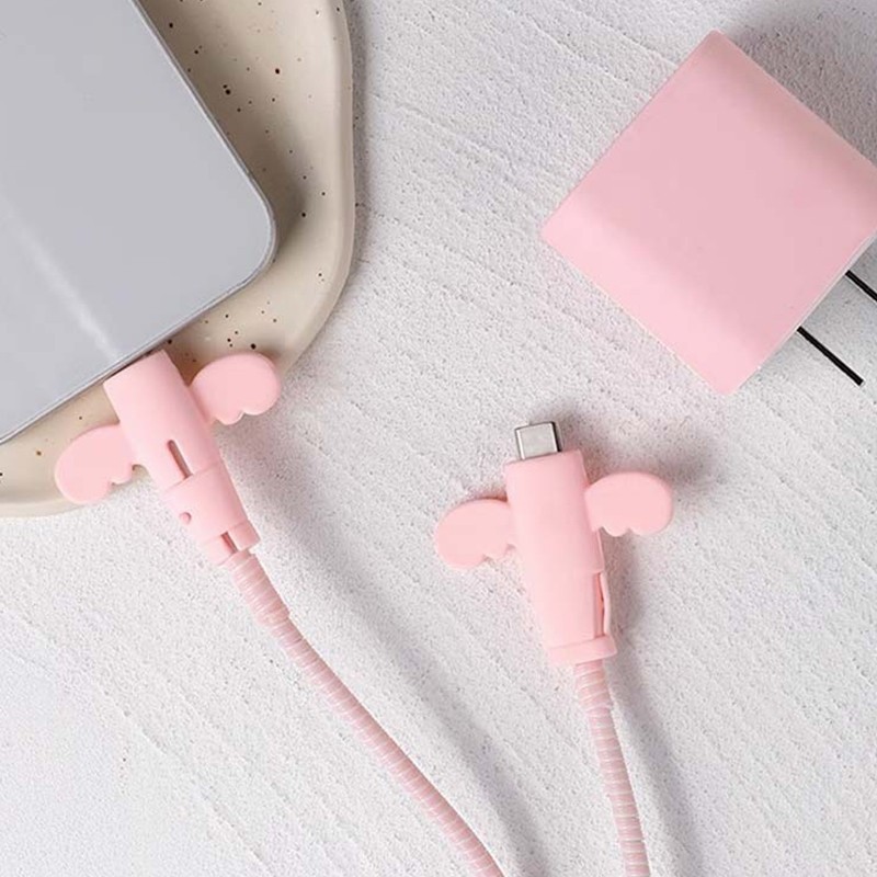 1 Dụng Cụ Quấn Bảo Vệ Dây Cáp Bằng Silicon Mềm Màu Trơn-BA