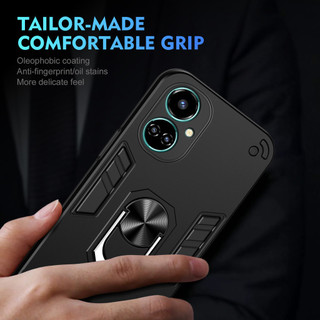 Dành Cho Tecno Camon 19 Pro / 19 Neo Ốp điện thoại Có Chân Đế Vòng Metel Giá Đỡ Từ Tính Lưng Cứng Mềm TPU Edge Chống Sốc Chống Rơi Mỏng Bao
