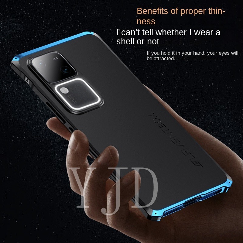 Ốp YJD Cho Vivo V30 Pro Kim Loại Nối TPU Mờ Vỏ Điện Thoại Chống Sốc