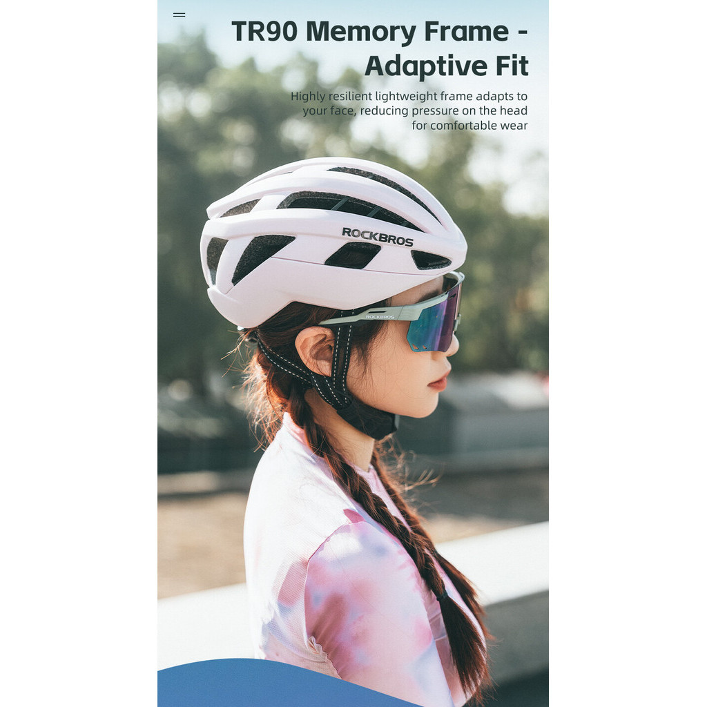 ROCKBROS Kính Đi Xe Đạp Chống Nắng UV 400, Photochromic, Phù Hợp Cho Thể Thao Ngoài Trời
