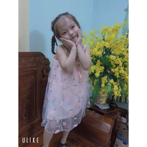 váy ren thêu hoa nổi cực sang hàn quốc cho bé gái 12-18kg. váy suông ren cho bé gái siêu cute