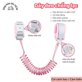 Dây đeo tay  chống lạc, chống cắt cho bé Dây dắt trẻ em đi dạo phản quang lõi thép có khóa Myd.23