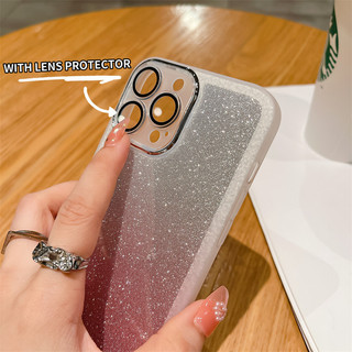 Ốp lưng Tecno Pova 7 4G Vỏ lấp lánh sang trọng Tecno Pova7 Gradient Bling Vỏ silicon trong suốt có bảo vệ ống kính