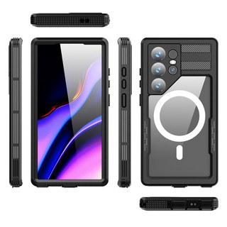 ốp lưng chống nước S26 Ultra Summer Swimming/Underwater IP68 Waterproof Phone Case for Samsung S23 Plus S24 Ultra Magnetic 360 Cover