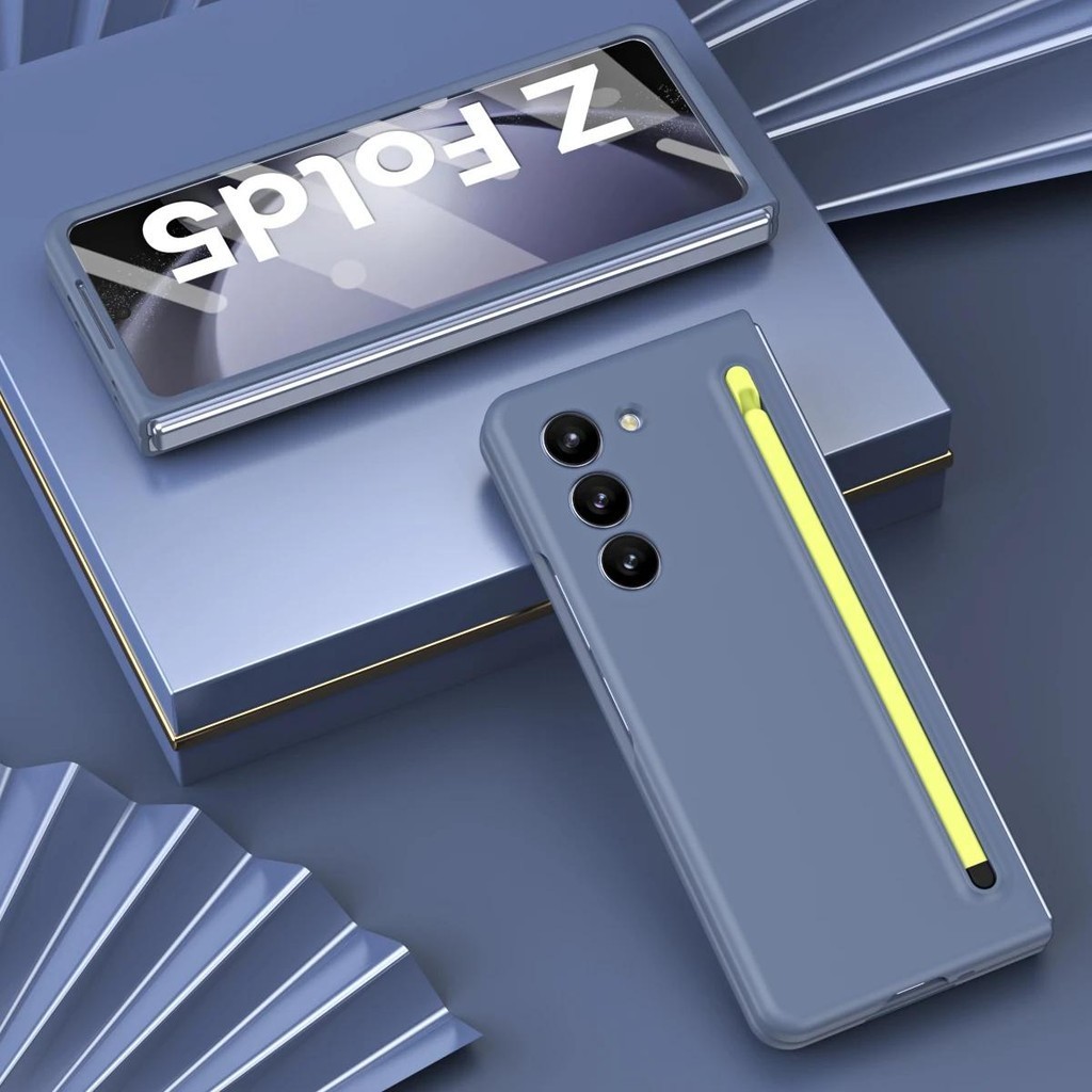 Chất Lỏng Nhiều Màu Sắc Với Vỏ Bút Cảm Ứng Cho Samsung Galaxy Z Fold 7 6 5 4 3 Bảo Vệ Toàn Diện Phim Cường Lực Gấp Vỏ Chống Sốc
