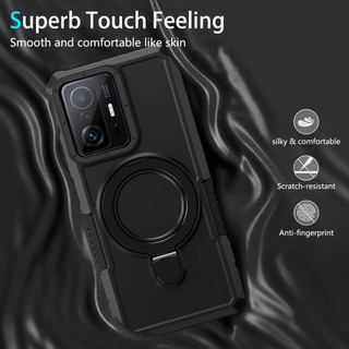 Dành Cho Xiaomi Mi 11T / 11T Pro / 11 Lite 5G NE Ốp điện thoại Có Giá Đỡ Nhẫn PC Cứng Mặt Sau Mềm TPU Edge Quân Sự Cấp Chống Rơi Vỏ Mỏng Chống Sốc
