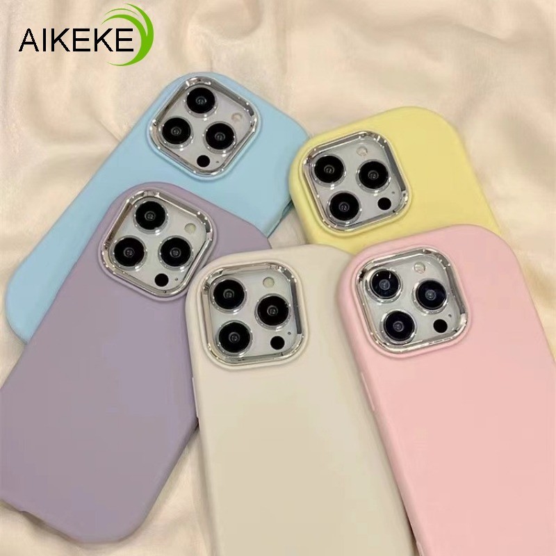 Tương Thích Cho OPPO A78 A58 A77 A57 A55S A56 A55 F23 A98 5G A8 A31 A3S A12E F11 A9 A5 Reno 8T 5G Cover Macaron Girl Ốp Lưng Camera Dễ Thương Túi Khí Chất Lỏng Mềm Vỏ Điện Thoại Chống Sốc