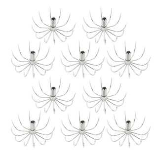 Bộ 10 Móc Câu Tôm Mực và Jig, Móc Thép Bền Chắc, Phù hợp Câu Cá Biển