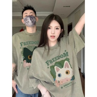 HIIXIIVI Thương Hiệu Mới 100% Cotton Unisex Áo Thun Nữ Tay Ngắn Nam Nữ Baggy Cổ Tròn Rời In Độc Đáo Cặp Đôi Tee