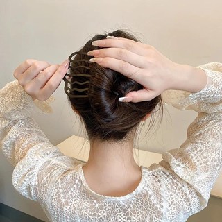Kẹp Tóc Hình Bun Kim Loại Màu Đen - Bím Tóc Cô Dâu Tạo Kiểu Đôi Kẹp Tóc Cố Định Phụ Kiện