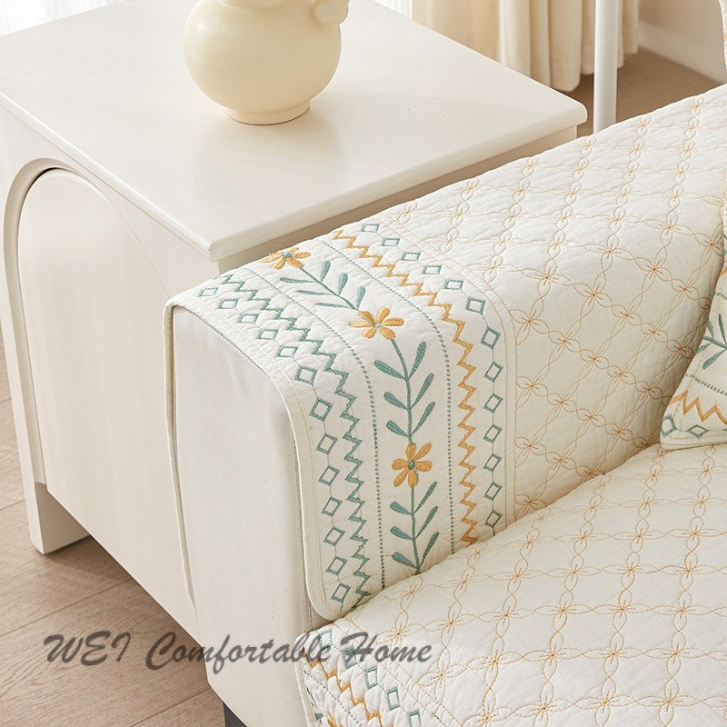 Đệm sofa kết hợp hình chữ L cho người 123, bọc chống trượt mẫu mới, đệm thông dụng bốn mùa, đệm tươi mới đơn giản, khăn phủ vải